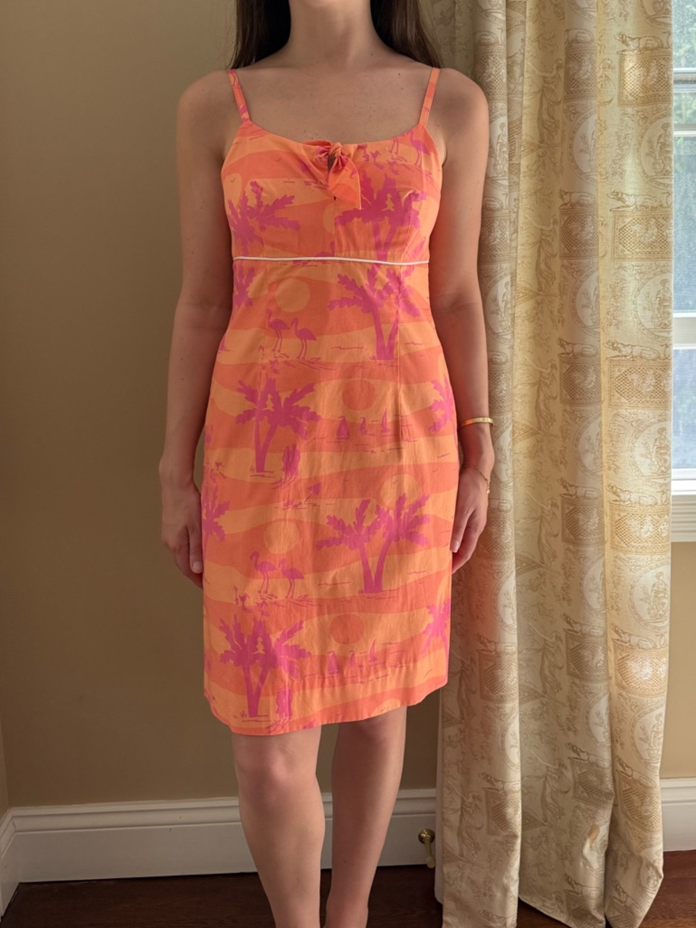 Lilly Pulitzer Orange & Pink Palm-Print Mini Dress